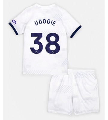 Tottenham Hotspur Destiny Udogie #38 Primera Equipación Niños 2023-24 Manga Corta (+ Pantalones cortos)